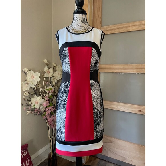 Frank Lyman Women Dress Red Size 6 Knee Length Midi Semi Formal Evening - Picture 2 of 7